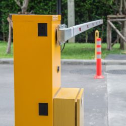 Security system for building access - barrier gate stop with toll booth, traffic cones and cctv Electric Gates, Traffic Control, Barrier Arms, Parking Control, Holzer Commercial Doors